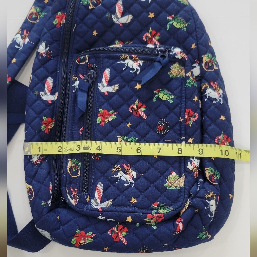 Vera Bradley Navy Blue Quilted Snow Globe Motifs Sling Backpack - Picture 10 of 11